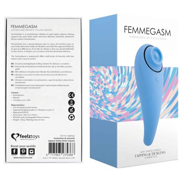 FEELZTOYS Femmegasm - Wiederaufladbarer 2in1 Klitorisvibrator (Blau)
