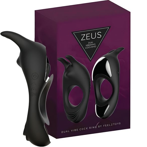 FEELZTOYS Zeus - Wiederaufladbarer, vibrierender Penisring (Schwarz)