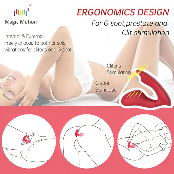 Magic Motion Umi - intelligenter, wiederaufladbarer Strap-on-Vibrator (rot)