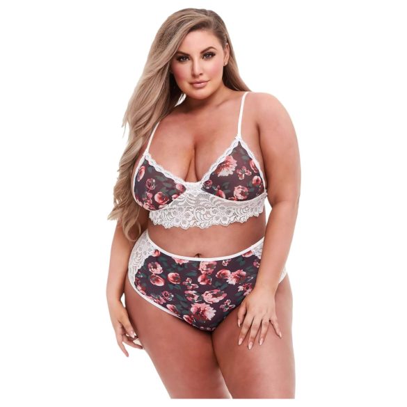 Baci Plus Size - Florale, Spitzen-BH-Set