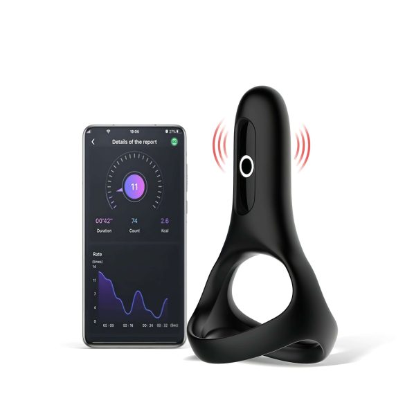 Magic Motion Rise - Intelligenter, akkubetriebener Vibrations-Penisring (Schwarz)