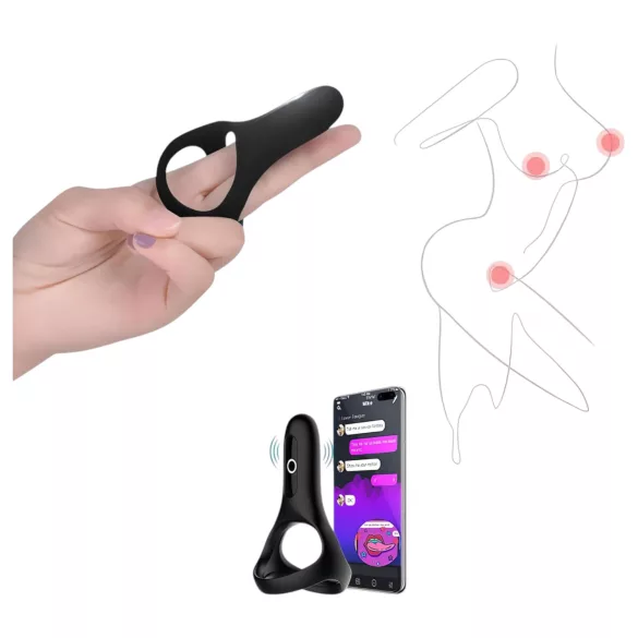 Magic Motion Rise - Intelligenter Vibrationspenisring (schwarz)