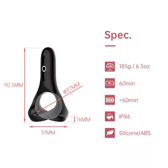 Magic Motion Rise - Intelligenter Vibrationspenisring (schwarz)