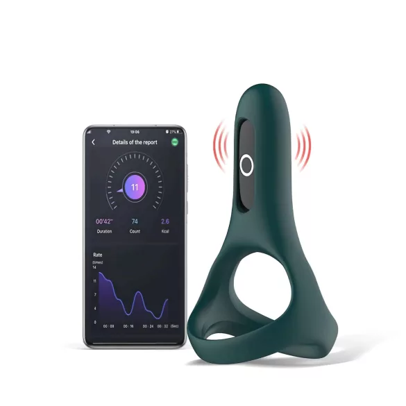 Magic Motion Rise - App-gesteuerter Vibrations-Penisring für Männer (grün)