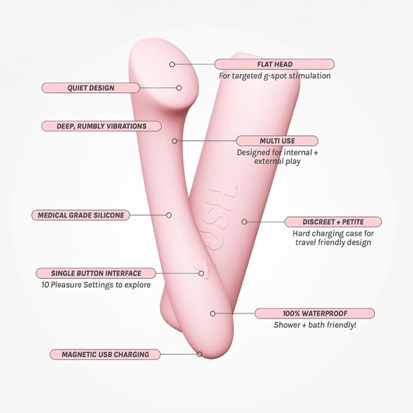 Vush Pop Shine - Wiederaufladbarer, wasserdichter G-Punkt Vibrator (Pink)