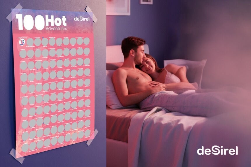 Desirel - 100 Sexy Positions Scratch-Off Poster Adult Game For couples | Sex Shop Desirel.ie