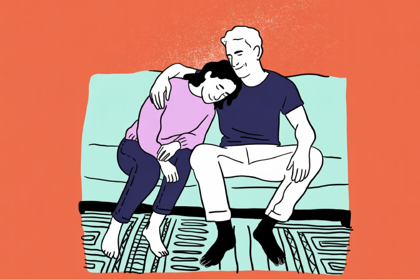 Ein Paar kuschelt sich auf dem Sofa aneinander. | Sexshop Deutschland Desirel.de